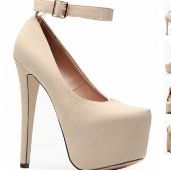 Glaze Nude Sky High Platform Heels